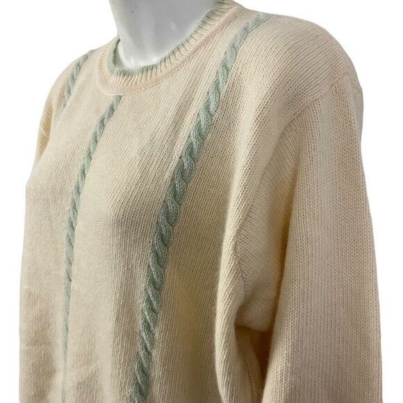 The Knit Connection by Russ Vintage Cable Knit Angora Lambswool Wool Sweater M - Picture 10 of 16